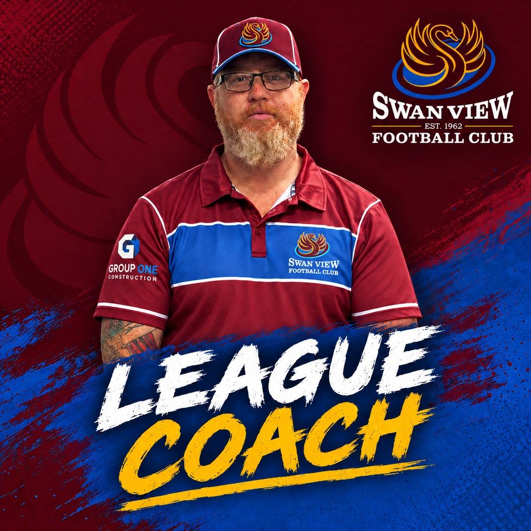 Scott Howie, League coach 2027, in a Swan View polo with a club cap